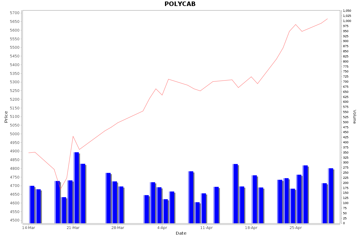 POLYCAB Daily Price Chart NSE Today